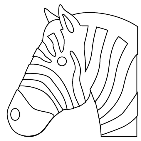 Zebra Face Emoji Coloring Page